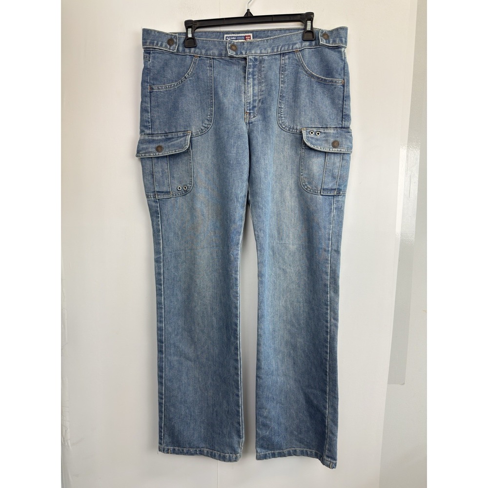 Vintage Old Navy Size 14 Women's Jeans‎ Cargo Pocket Retro Y2K Ultra Low Rise